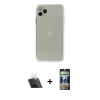 MARSİLYAN™- iPhone 11 Pro Max Kılıf Ahenk Doku - Siyah 34D Hayalet Izgaralı Cam + Kamera Lens Koruma Cam - SF