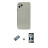 MARSİLYAN™- iPhone 11 Pro Max Kılıf Ahenk Doku - Siyah 34D Hayalet Izgaralı Cam + Shine Kamera Lens Koruma Cam - SABE