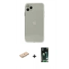 MARSİLYAN™- iPhone 11 Pro Max Kılıf Ahenk Doku - Siyah 360 Mat Full Body Arka Koruyucu + Renkli Kamera Lens Koruma Cam - MI