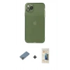 MARSİLYAN™- iPhone 11 Pro Max Kılıf Ahenk Doku - Siyah 6D Mat Seramik Hayalet Nano Ekran Koruyucu + Metal Kamera Lens Koruma Cam - AKYL