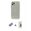 MARSİLYAN™- iPhone 11 Pro Max Kılıf Ahenk Doku - Siyah 6D Mat Seramik Hayalet Nano Ekran Koruyucu + Metal Kamera Lens Koruma Cam - GS