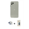 MARSİLYAN™- iPhone 11 Pro Max Kılıf Ahenk Doku - Siyah 6D Mat Seramik Hayalet Nano Ekran Koruyucu + Pers Alüminyum Kamera Lens - LT