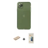 MARSİLYAN™- iPhone 11 Pro Max Kılıf Ahenk Doku - Siyah 6D Mat Seramik Hayalet Nano Ekran Koruyucu + Renkli Kamera Lens Koruma Cam - SI