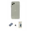 MARSİLYAN™- iPhone 11 Pro Max Kılıf Ahenk Doku - Siyah 6D Mat Seramik Hayalet Nano Ekran Koruyucu + Shine Kamera Lens Koruma Cam - GI