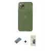 MARSİLYAN™- iPhone 11 Pro Max Kılıf Ahenk Doku - Siyah 6D Mat Seramik Hayalet Nano Ekran Koruyucu + Shine Kamera Lens Koruma Cam - GI