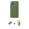 MARSİLYAN™- iPhone 11 Pro Max Kılıf Ahenk Doku - Siyah 6D Mat Seramik Hayalet Nano Ekran Koruyucu + Shine Kamera Lens Koruma Cam - SABE