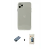 MARSİLYAN™- iPhone 11 Pro Max Kılıf Ahenk Doku - Siyah 6D Mat Seramik Hayalet Nano Ekran Koruyucu + Siyah Shine Kamera Lens Koruma Cam