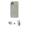 MARSİLYAN™- iPhone 11 Pro Max Kılıf Ahenk Doku - Siyah 6D Mat Seramik Hayalet Nano Ekran Koruyucu + Yeşil Pers Alüminyum Kamera Lens
