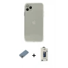 MARSİLYAN™- iPhone 11 Pro Max Kılıf Ahenk Doku - Siyah Bilvis Hayalet Cam Ekran Koruyucu + Metal Kamera Lens Koruma Cam - GS