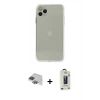 MARSİLYAN™- iPhone 11 Pro Max Kılıf Ahenk Doku - Siyah Bilvis Hayalet Cam Ekran Koruyucu + Pers Alüminyum Kamera Lens - YL