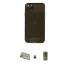 MARSİLYAN™- iPhone 11 Pro Max Kılıf Ahenk Doku - Siyah Joko Magic 5D Hayalet Cam + Rainbow Kamera Lens Koruma Cam - GD
