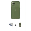 MARSİLYAN™- iPhone 11 Pro Max Kılıf Ahenk Doku - Siyah Joko Magic 5D Hayalet Cam + Pers Alüminyum Kamera Lens - LT