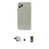 MARSİLYAN™- iPhone 11 Pro Max Kılıf Ahenk Doku - Siyah Joko Magic 5D Hayalet Cam + Pers Alüminyum Kamera Lens - LT