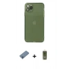 MARSİLYAN™- iPhone 11 Pro Max Kılıf Ahenk Doku - Siyah Joko Magic 5D Hayalet Cam + Shine Kamera Lens Koruma Cam - MI