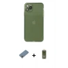 MARSİLYAN™- iPhone 11 Pro Max Kılıf Ahenk Doku - Siyah Joko Magic 5D Hayalet Cam + Metal Kamera Lens Koruma Cam - GS