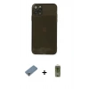 MARSİLYAN™- iPhone 11 Pro Max Kılıf Ahenk Doku - Siyah Joko Magic 5D Hayalet Cam + Metal Kamera Lens Koruma Cam - AKYL