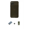 MARSİLYAN™- iPhone 11 Pro Max Kılıf Ahenk Doku - Siyah Joko Magic 5D Hayalet Cam + Metal Kamera Lens Koruma Cam - GS