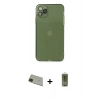 MARSİLYAN™- iPhone 11 Pro Max Kılıf Ahenk Doku - Siyah Joko Magic 5D Hayalet Cam + Rainbow Kamera Lens Koruma Cam - YL