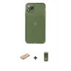 MARSİLYAN™- iPhone 11 Pro Max Kılıf Ahenk Doku - Siyah Joko Magic 5D Hayalet Cam + Renkli Kamera Lens Koruma Cam - TU