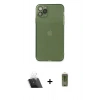MARSİLYAN™- iPhone 11 Pro Max Kılıf Ahenk Doku - Siyah Joko Magic 5D Hayalet Cam + Kamera Lens Koruma Cam - SF