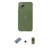 MARSİLYAN™- iPhone 11 Pro Max Kılıf Ahenk Doku - Siyah Joko Magic 5D Hayalet Cam + Shine Kamera Lens Koruma Cam - GS