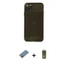 MARSİLYAN™- iPhone 11 Pro Max Kılıf Ahenk Doku - Siyah Joko Magic 5D Hayalet Cam + Shine Kamera Lens Koruma Cam - SABE