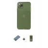 MARSİLYAN™- iPhone 11 Pro Max Kılıf Ahenk Doku - Siyah Joko Magic 5D Hayalet Cam + Shine Kamera Lens Koruma Cam - SABE