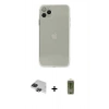 MARSİLYAN™- iPhone 11 Pro Max Kılıf Ahenk Doku - Siyah Joko Magic 5D Hayalet Cam + Siyah Pers Alüminyum Kamera Lens
