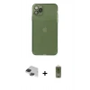 MARSİLYAN™- iPhone 11 Pro Max Kılıf Ahenk Doku - Siyah Joko Magic 5D Hayalet Cam + Siyah Pers Alüminyum Kamera Lens