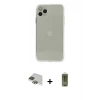 MARSİLYAN™- iPhone 11 Pro Max Kılıf Ahenk Doku - Siyah Joko Magic 5D Hayalet Cam + Pers Alüminyum Kamera Lens - YL