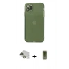 MARSİLYAN™- iPhone 11 Pro Max Kılıf Ahenk Doku - Siyah Joko Magic 5D Hayalet Cam + Pers Alüminyum Kamera Lens - YL