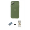 MARSİLYAN™- iPhone 11 Pro Max Kılıf Ahenk Doku - Siyah Mat Seramik Nano Ekran Koruyucu + Metal Kamera Lens Koruma Cam - MR