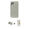 MARSİLYAN™- iPhone 11 Pro Max Kılıf Ahenk Doku - Siyah Mat Seramik Nano Ekran Koruyucu + Rainbow Kamera Lens Koruma Cam - GD