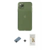 MARSİLYAN™- iPhone 11 Pro Max Kılıf Ahenk Doku - Siyah Mat Seramik Nano Ekran Koruyucu + Shine Kamera Lens Koruma Cam - SH