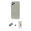 MARSİLYAN™- iPhone 11 Pro Max Kılıf Ahenk Doku - Siyah Mat Seramik Nano Ekran Koruyucu + Metal Kamera Lens Koruma Cam - SH