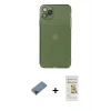 MARSİLYAN™- iPhone 11 Pro Max Kılıf Ahenk Doku - Siyah Mat Seramik Nano Ekran Koruyucu + Metal Kamera Lens Koruma Cam - SH