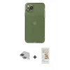 MARSİLYAN™- iPhone 11 Pro Max Kılıf Ahenk Doku - Siyah Mat Seramik Nano Ekran Koruyucu + Pers Alüminyum Kamera Lens - YL