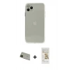 MARSİLYAN™- iPhone 11 Pro Max Kılıf Ahenk Doku - Siyah Mat Seramik Nano Ekran Koruyucu + Rainbow Kamera Lens Koruma Cam - YL