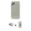 MARSİLYAN™- iPhone 11 Pro Max Kılıf Ahenk Doku - Siyah Polymer Nano Ekran Koruyucu + Pers Alüminyum Kamera Lens - KI