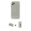 MARSİLYAN™- iPhone 11 Pro Max Kılıf Ahenk Doku - Siyah Polymer Nano Ekran Koruyucu + Rainbow Kamera Lens Koruma Cam - GD