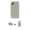MARSİLYAN™- iPhone 11 Pro Max Kılıf Ahenk Doku - Siyah Polymer Nano Ekran Koruyucu + Rainbow Kamera Lens Koruma Cam - YL