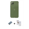 MARSİLYAN™- iPhone 11 Pro Max Kılıf Ahenk Doku - Siyah Seramik Nano Ekran Koruyucu + Metal Kamera Lens Koruma Cam - AKYL