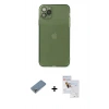 MARSİLYAN™- iPhone 11 Pro Max Kılıf Ahenk Doku - Siyah Seramik Nano Ekran Koruyucu + Metal Kamera Lens Koruma Cam - GS
