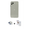 MARSİLYAN™- iPhone 11 Pro Max Kılıf Ahenk Doku - Siyah Seramik Nano Ekran Koruyucu + Pers Alüminyum Kamera Lens - LT