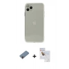 MARSİLYAN™- iPhone 11 Pro Max Kılıf Ahenk Doku - Siyah Seramik Nano Ekran Koruyucu + Shine Kamera Lens Koruma Cam - PE