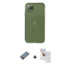 MARSİLYAN™- iPhone 11 Pro Max Kılıf Ahenk Doku - Siyah Seramik Nano Ekran Koruyucu + Shine Kamera Lens Koruma Cam - PE