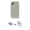 MARSİLYAN™- iPhone 11 Pro Max Kılıf Ahenk Doku - Siyah Seramik Nano Ekran Koruyucu + Pers Alüminyum Kamera Lens - SH