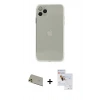 MARSİLYAN™- iPhone 11 Pro Max Kılıf Ahenk Doku - Siyah Seramik Nano Ekran Koruyucu + Rainbow Kamera Lens Koruma Cam - GD