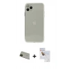 MARSİLYAN™- iPhone 11 Pro Max Kılıf Ahenk Doku - Siyah Seramik Nano Ekran Koruyucu + Rainbow Kamera Lens Koruma Cam - YL