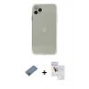 MARSİLYAN™- iPhone 11 Pro Max Kılıf Ahenk Doku - Siyah Seramik Nano Ekran Koruyucu + Shine Kamera Lens Koruma Cam - MI